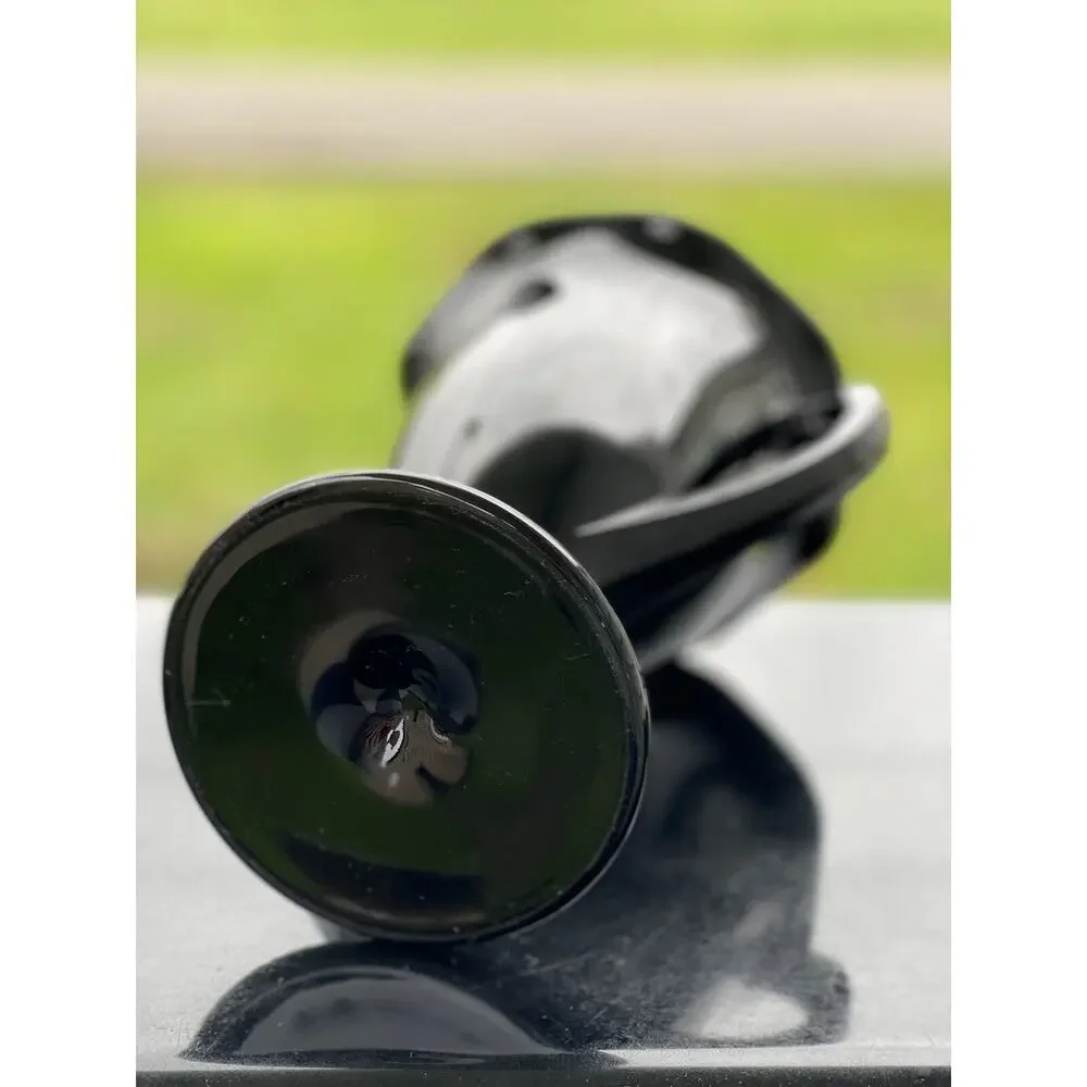 L.E. Smith Black Amethyst Glass Trophy Vase Spooner‎ Art Deco